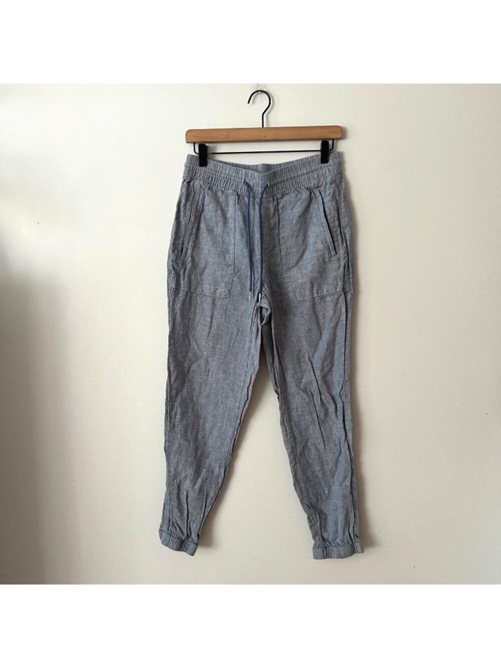 Athleta Blue Retreat Linen Jogger Pants Women's Size 4